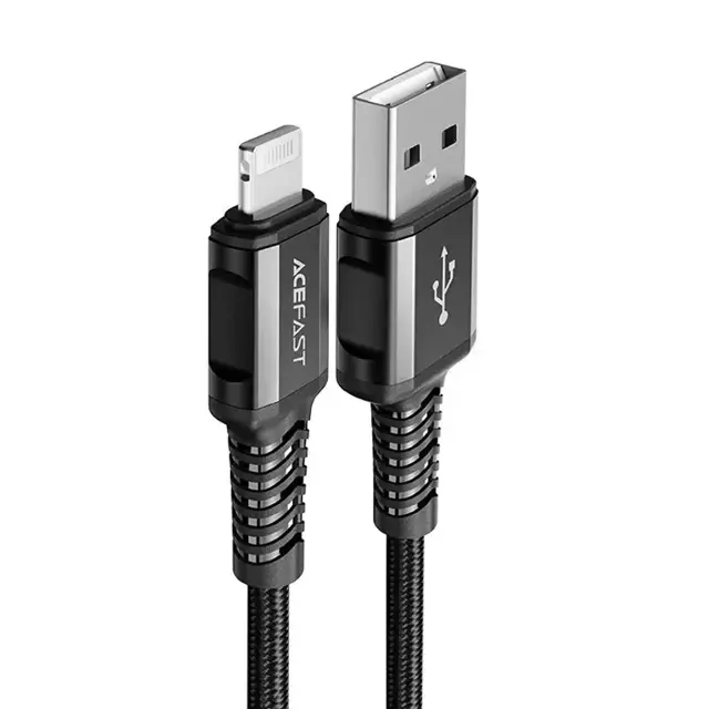 Acefast Kabel MFI USB - Lightning 1,2m, 2,4A schwarz (C1-02 schwarz)