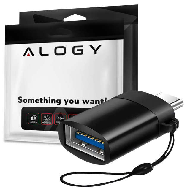 Adapter Alogy Steckerkonverter USB-A 3.0 auf USB-C Typ C Schwarz