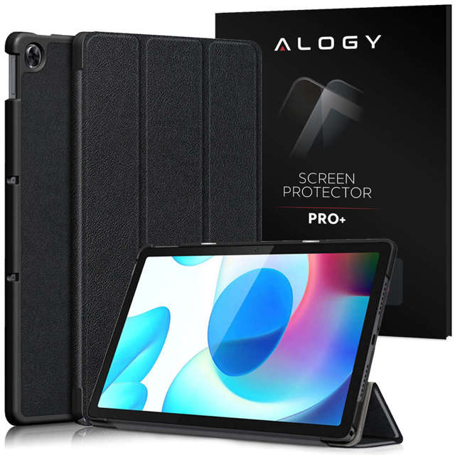 Alogie-Buchcover für Realme Pad Black Glass