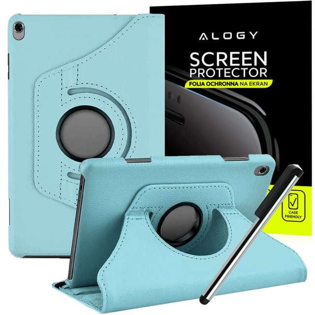 Alogy 360 Rotary Flip Case für Lenovo Tab M10 10.1 TB-X505 TB-X605 F / L Blue Foil Stylus Pen