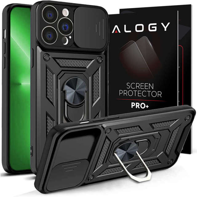 Alogy Camshield Stand Ring Case mit Kameraabdeckung für Apple iPhone 13 Pro Max Glass