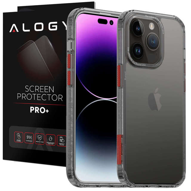 Alogy Protective Case Schutzhülle für Apple iPhone 14 Pro Schwarz und Klarglas