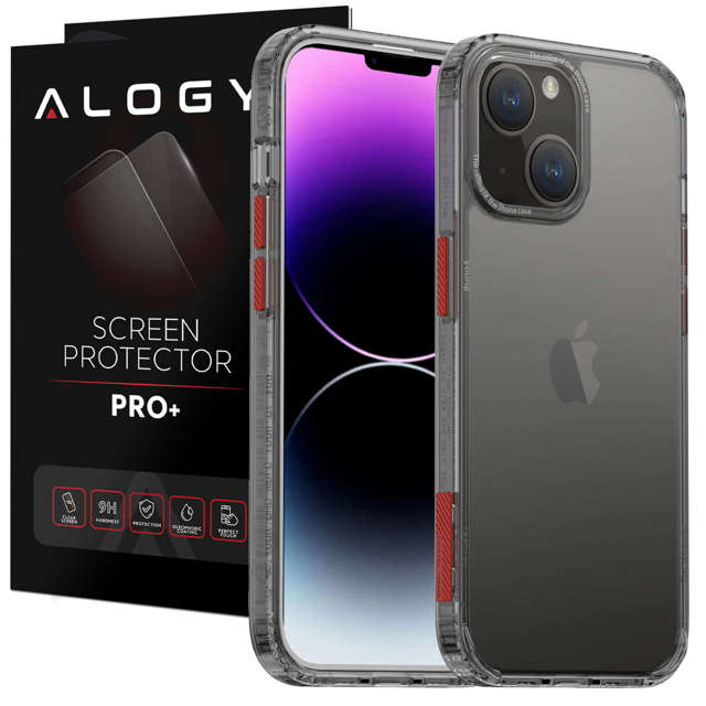 Alogy Protective Case Schutzhülle für Apple iPhone 14 Schwarz und Klarglas