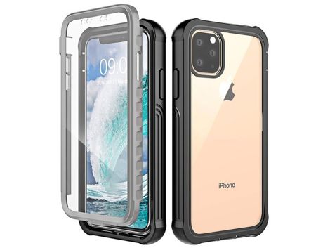 Alogy Rugged Full-Body Panzerhülle für Apple iPhone 11 Pro Max grau-schwarz