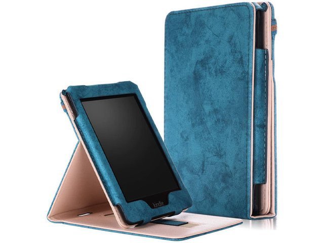 Alogy Slim Ledertasche für Kindle Paperwhite 4 2018/2019 Blau