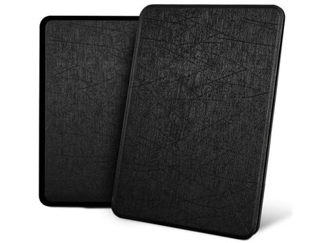 Alogy Smart Case aus schwarzem glänzendem Leder für Kindle Paperwhite 4 Glass