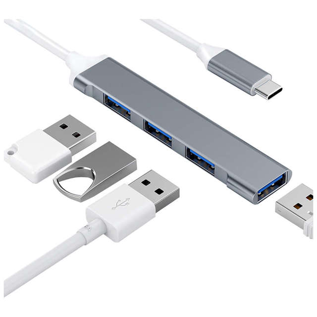 Alogy USB-C HUB auf 4 Ports USB 3.0 5GB/s Adapter Port Splitter Splitter Netzwerk Hub