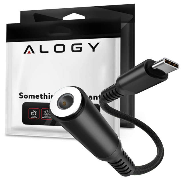 Alogy USB-C auf Mini Jack 3,5 mm Adapter mit DAC Nylon Schwarz