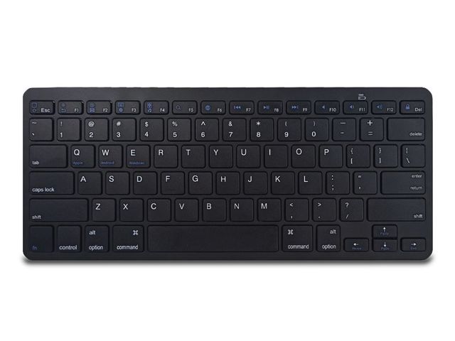 Alogy Universelle kabellose Bluetooth-Tastatur, schwarz, schlanke LED-Maus, verstellbarer Ständer