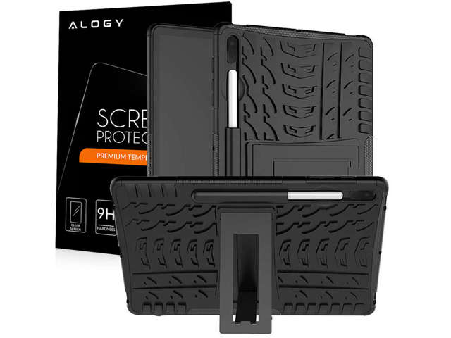 Alogy gepanzertes Federmäppchen für Galaxy Tab S7 FE 5G 12.4 T730 / T736B schwarzes Glas