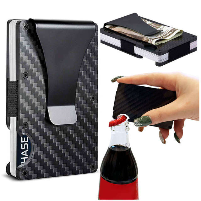 Anti-Diebstahl Smart Wallet RFID-Kartenhalter Alogy Carbon Black