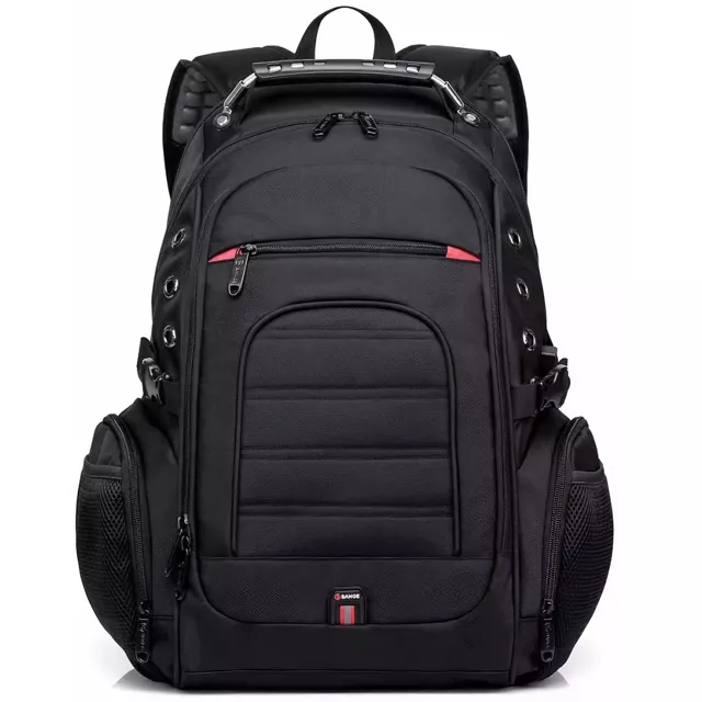 Bange Wasserdichter Rucksack, Laptoptasche, 15 Zoll, Stadtreise, 48 x 35 x 23 cm, für Arbeit, Schule, Flugzeug, Herren, Damen, USB, Schwarz