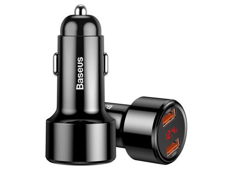 Baseus Autoladegerät 2x USB Quick Charge QC 3.0 45W 6A Schwarz