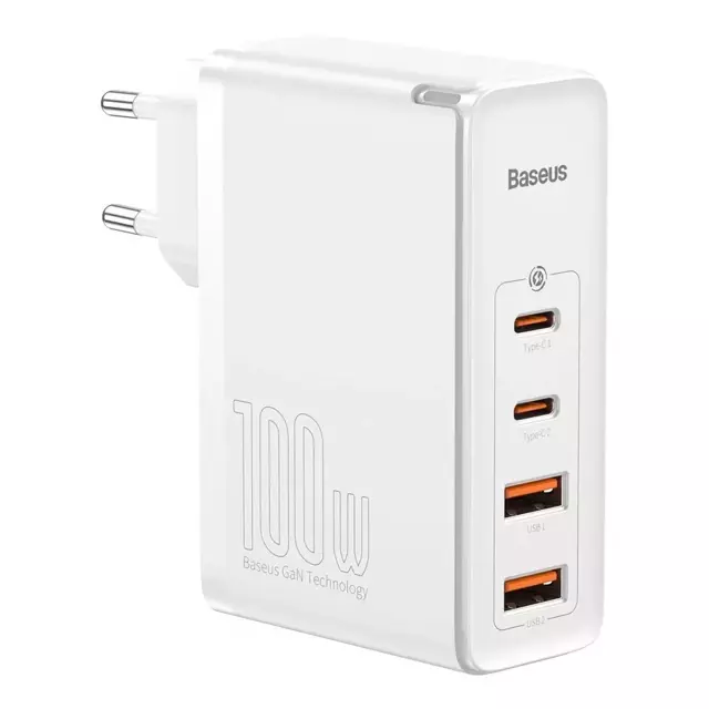 Baseus GaN2 Pro Schnellladegerät 100W USB / USB Type C Quick Charge 4 Power Delivery weiß (CCGAN2P-L02)