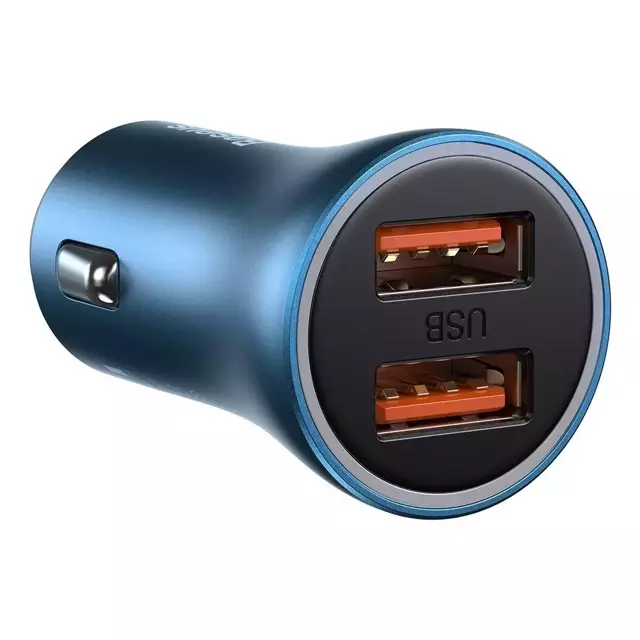 Baseus Golden Contactor Pro Fast Car Charger 2x USB 40W Quick Charge SCP FCP AFC Blau (CCJD-A03)