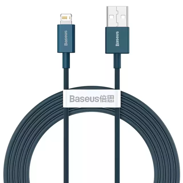 Baseus Superior Kabel USB - Lightning 2,4A 2 m Niebieski (CALYS-C03)