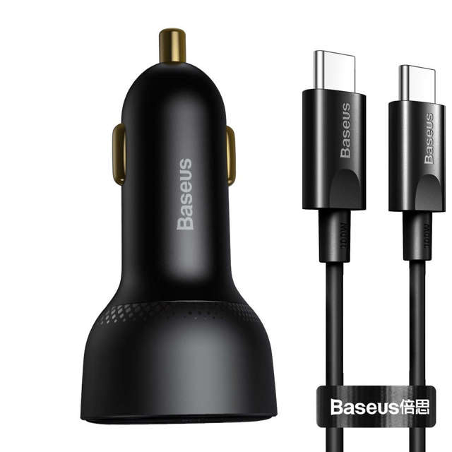 Baseus Superme USB Autoladegerät, USB-C, 100W USB-C Kabel (schwarz)