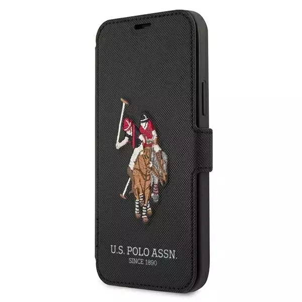 Buch-Handyhülle aus der US Polo-Stickerei-Kollektion iPhone 12/12 Pro 6,1" Schwarz Schwarz