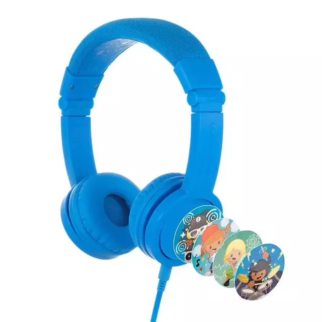 BuddyPhones Explore Plus kabelgebundene Kopfhörer für Kinder (blau)