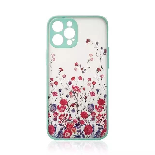 Design Case für iPhone 12 Pro Max Flower Case hellblau