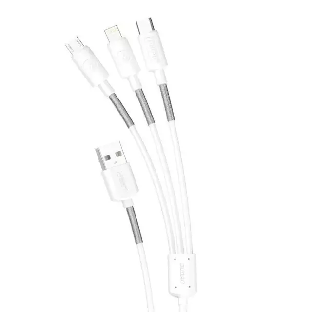 Dudao 3in1 USB Kabel - Lightning / USB Type C / Micro USB 1,2m 4A weiß (L8s weiß)