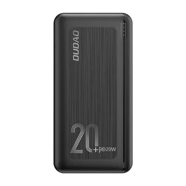 Dudao Powerbank 20000 mAh Power Delivery 20 W Quick Charge 3.0 2x USB / USB Typ C schwarz (K12PQ schwarz)
