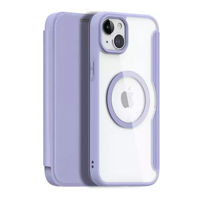 Dux Ducis Skin X Pro Hülle für Apple iPhone 15 Plus Magnetische MagSafe Flip Cover – Lila