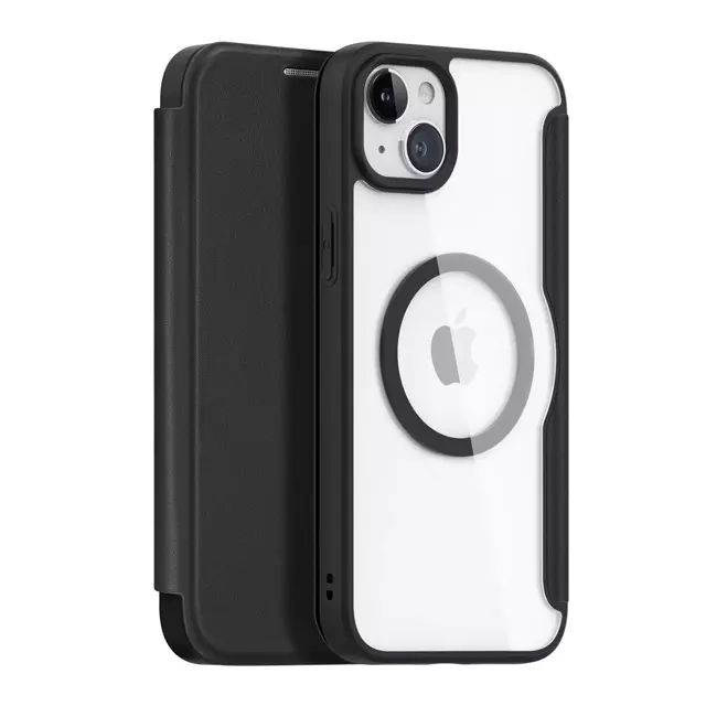 Dux Ducis Skin X Pro Hülle für Apple iPhone 15 Plus Magnetische MagSafe Flip Cover – Schwarz