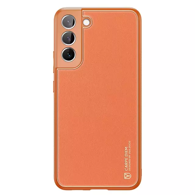 Dux Ducis Yolo elegante Hülle aus ökologischem Leder für Samsung Galaxy S22 (S22 Plus) orange