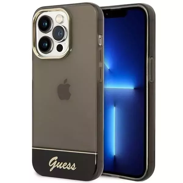 Etui Guess GUHCP14LHGCOK für Apple iPhone 14 Pro 6,1" Czarny/Black Hardcase Durchscheinend