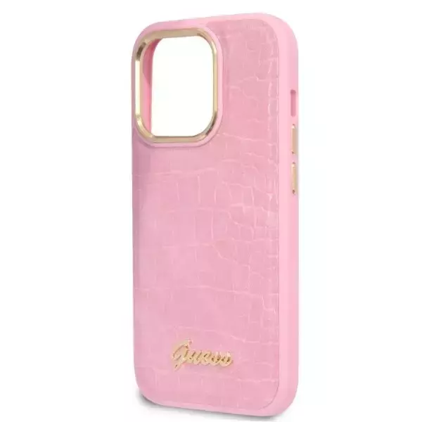 Etui Guess GUHCP14LHGCRHP für iPhone 14 Pro 6,1" Hardcase Croco Collection