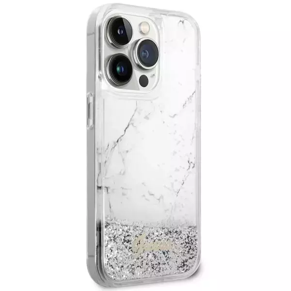 Etui Guess GUHCP14LLCSGSGH für iPhone 14 Pro 6,1" Hardcase Liquid Glitter Marble