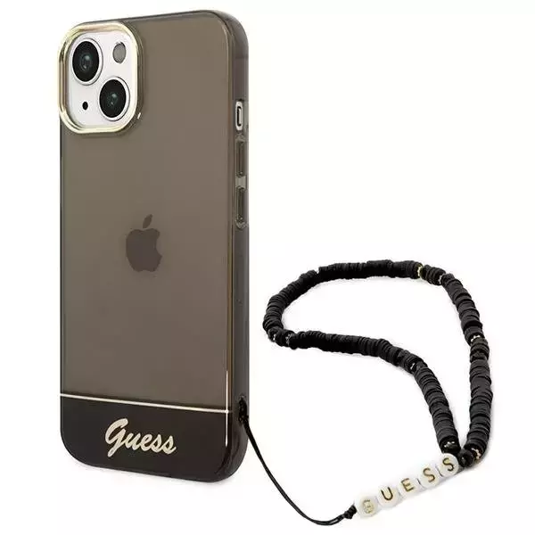 Etui Guess GUHCP14MHGCOHK für Apple iPhone 14 Plus 6,7" Czarny/Black Hardcase Translucent Pearl Strap