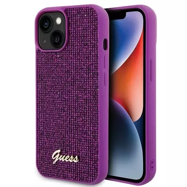 Etui Guess GUHCP15SPMSDGSF für iPhone 15 6,1" fuchsja/fuschia hardcase Disco Metal Script