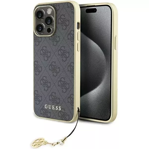 Etui Guess GUHCP15XGF4GGR für iPhone 15 Pro Max 6,7" szary/grey hardcase 4G Charms Collection