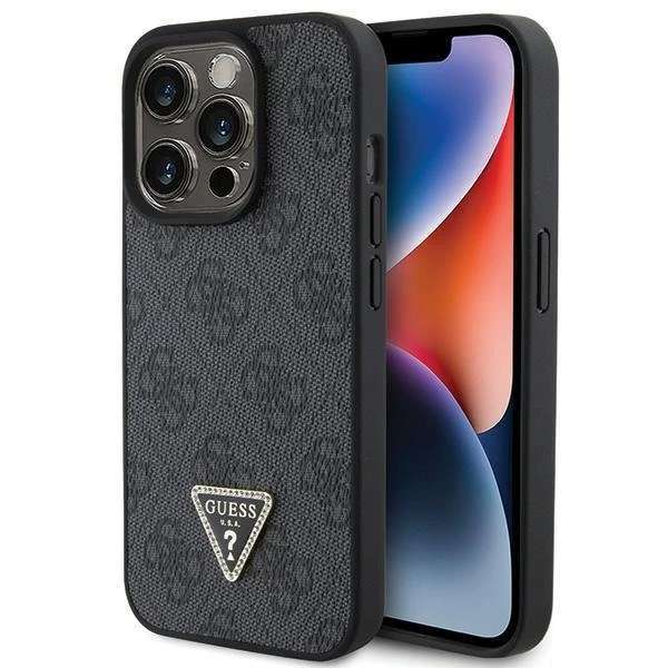 Etui Guess GUHCP15XP4TDPK für iPhone 15 Pro Max 6,7" czarny/schwarz Hardcase Leder 4G Diamond Triangle