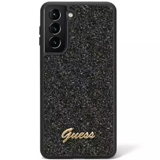 Etui Guess GUHCS23SHGGSHK für Samsung Galaxy S23 S911 Czarny/schwarzes Hartschalenetui Glitter Script