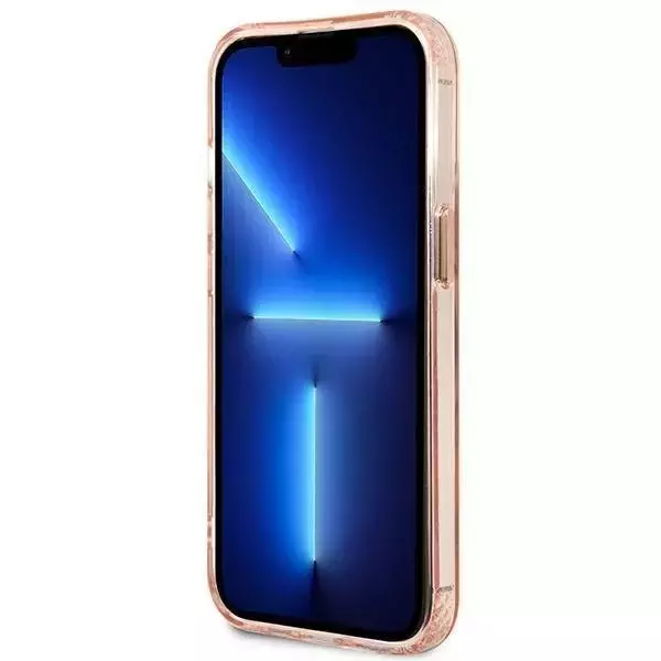 Etui Guess GUHMP13LHTCMP für Apple iPhone 13 Pro / 13 6,1 różowy/pink Hard  Case Gold Outline Translucent MagSafe 