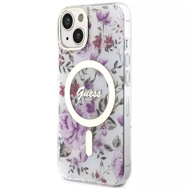 Etui Guess GUHMP14SHCFWST für iPhone 14 6,1" Hardcase Flower MagSafe