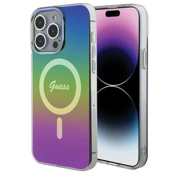 Etui Guess GUHMP15LHITSK für iPhone 15 Pro 6,1" wielokolorowy/rainbow hardcase IML Iridescent MagSafe