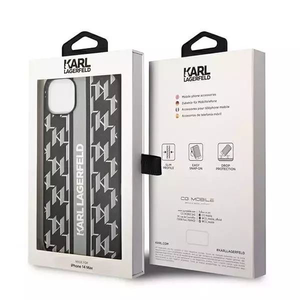 Etui Karl Lagerfeld KLHCP14MPGKLSKG für iPhone 14 Plus 6,7" Hardcase Monogram Stripe