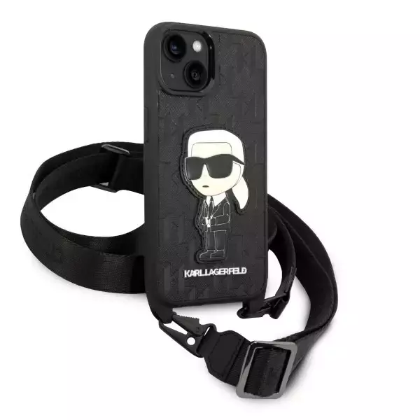 Etui Karl Lagerfeld KLHCP14SSTKMK für Apple iPhone 14 6,1" Hardcase Monogram Ikonik Patch