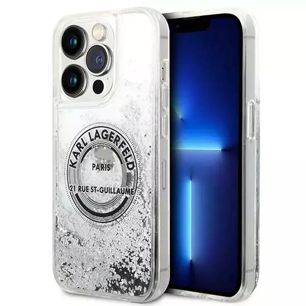 Etui Karl Lagerfeld KLHCP14XLCRSGRS für iPhone 14 Pro Max 6,7" Hardcase Liquid Glitter RSG srebrny/silver