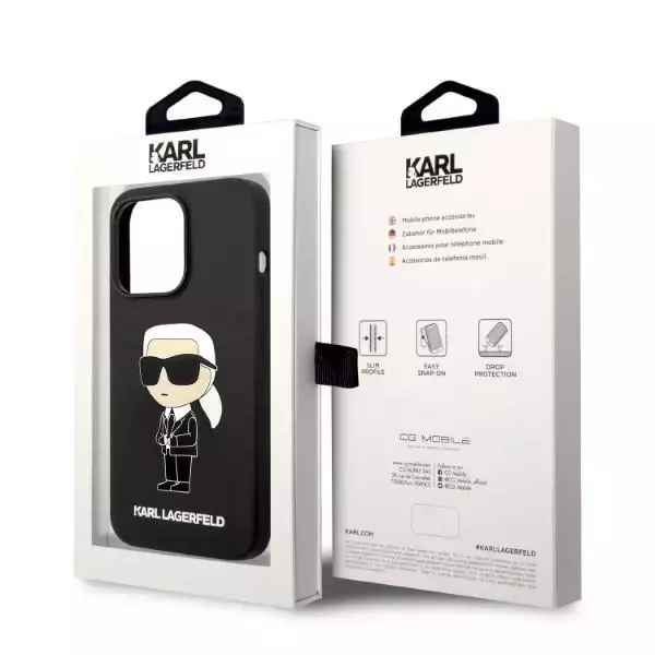 Etui Karl Lagerfeld KLHMP14XSNIBCK für iPhone 14 Pro Max 6,7" Hardcase Silikon Ikonik Magsafe czarny/black