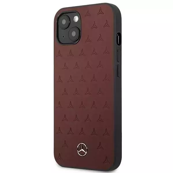 Etui Mercedes MEHCP13SPSQRE für iPhone 13 mini 5,4" Czerwony/Red Hardcase Leather Stars Pattern