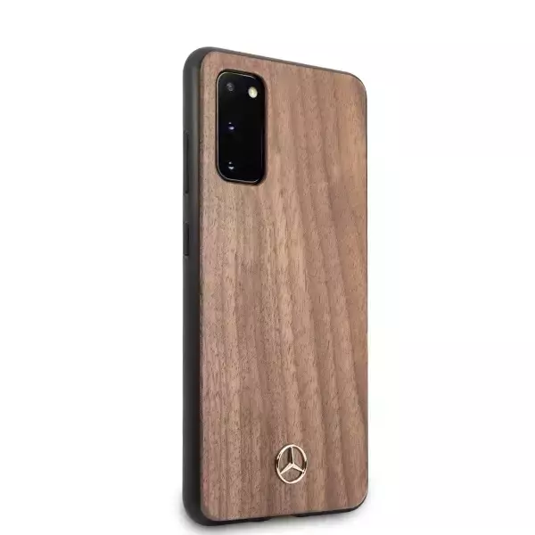 Etui Mercedes MEHCS62VWOLB für Samsung Galaxy S20 G980 Hartschalenetui Wood Line Nussbaum