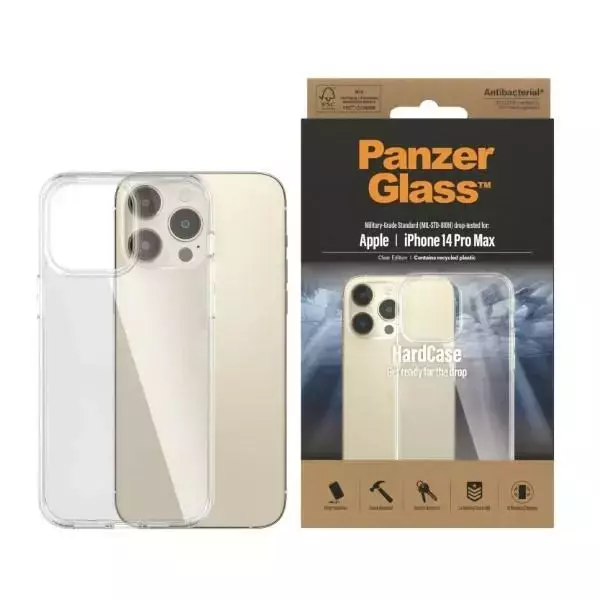 "Etui PanzerGlass HardCase für iPhone 14 Pro Max 6,7\" Antibakteriell Militärqualität transparent 0404"