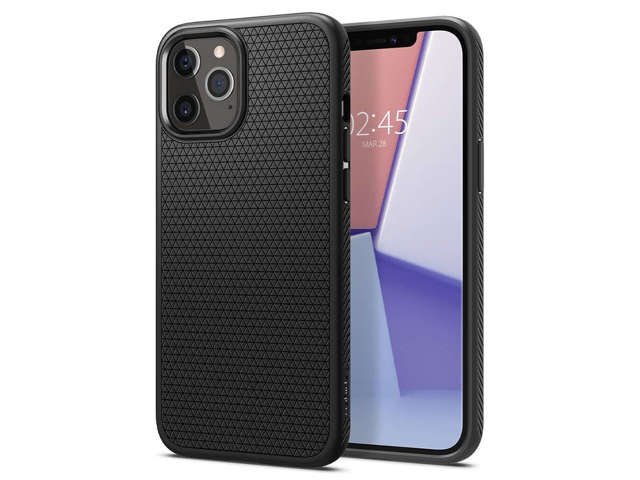 Etui Spigen Liquid Air für Apple iPhone 12/ 12 Pro 6.1 Mattschwarz