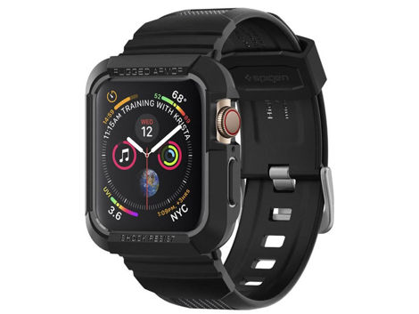 Etui Spigen Rugged Armor Pro für Apple Watch Series 4/5/6/SE 44 mm / Watch 7 45 mm Schwarz