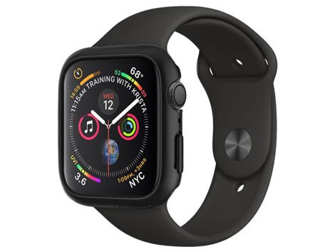 Etui Spigen Thin Fit für Apple Watch Series 4/5/6/SE 44mm Schwarz